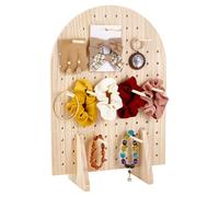 PH PandaHall Présentoir Bois avec Tige, Présentoir à Bijoux Présentoir Porte Clé Bois avec 25pcs tige pour Porte Clés Magasins Boucles D'Oreilles, Salons D'Artisanat, Vente 13x29x43cm
