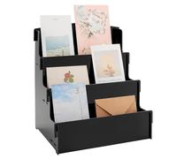 PH PandaHall Présentoir de cartes Présentoir Support Carte Postale 30x 27x 21cm Présentoir de Carte de Voeux 3 niveau Présentoir Carte Postale en Acrylique pour photos cartes Vendeurs D'Exposition