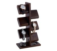 PH PandaHall Présentoir de Montres en Bois Tour D'Affichage de Montres Présentoir de Bracelets Multiples Organisateur Porte Bijoux de Table pour Fête des Pères Hommes Cadeaux Bracelet Bagues Vitrine