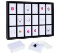 PH PandaHall Présentoir de Pierres Précieuses 18pcs Boîte de Rangement pour Diamants Plateau Présentation pour Pierres Précieuses Petit Organisateur de Bijoux pour Strass Perles Cristal Petits Objets