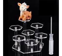 PH PandaHall Présentoir pour figurines, Présentoirs en acrylique transparent Support acrylique à base hexagonale à 7 niveaux pour objets de collection Parfum Bijoux Produs de beauté