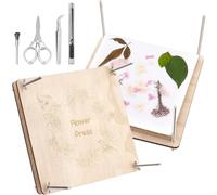 PH PandaHall Presse Kit de Presse à Fleurs en Bois, 27.5x27.5cm Kit Fleurs Pressées Herbier 8 couches Presse Fleur Pressées des Plantes pour Adultes, Jardin Extérieur Fête des Pères