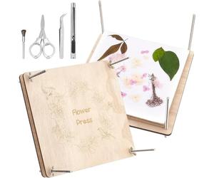 PH PandaHall Presse Kit de Presse à Fleurs en Bois, 27.5x27.5cm Kit Fleurs Pressées Herbier 8 couches Presse Fleur Pressées des Plantes pour Adultes, Jardin Extérieur Fête des Pères