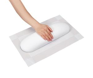 PH PandaHall Repose Bras Blanc pour Manucure Repose Main pour Manucure Coussin pour les Mains Support en Cuir pour Nail Art avec Tapis Cushion pour Nail Art Salon Accessoires Outil, 1 set