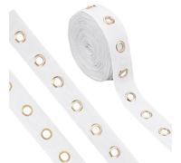 PH PandaHall Ruban à Œillets en Coton 7.3m Garniture de Ruban à Œillets Blanc de 37mm de Large Garniture en Tissu Sergé avec Œillet pour Couture Artisanat Corset Chemise Veste, 10mm trou