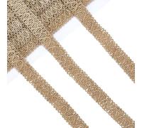 PH PandaHall Ruban de toile de jute tressé, 10m Gimp Tresse Garniture Dentelle Ruban Ruban de toile de jute rustique Garniture de rembourrage Ruban de corde de jute tissé pour costume Chapeau Chaise