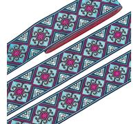 PH PandaHall Ruban tissé brodé de 7,6 m, ruban jacquard vintage avec fleurs, ruban en tissu pour travaux manuels, emballage cadeau, décoration de vêtements, 5 cm