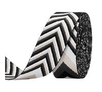 PH PandaHall Sangle de Sac à Main Style Flèche 4.57m Bandoulière Ruban Jacquard Brodé de 38mm pour Sac à Dos Colliers pour Animaux de Compagnie Couture Bricolage, Noir
