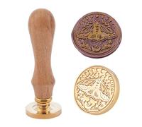 PH PandaHall Sceau de Cire Papillon 30 mm tête en Laiton Tampon à cacheter étoile Lune Champignon Tampon de Cire à cacheter pour Faire-Part de Mariage Emballage Cadeau enveloppes Emballage de vin