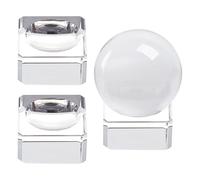 PH PandaHall Support de Boule de Cristal 3PCS Bases D'Affichage Carrées en Cristal Support de Sphère Transparente Support en Verre pour L'Affichage de Boules de Cristal de 40mm à 90mm Décoration