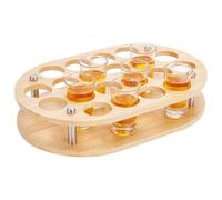 PH PandaHall Support de Verre à Shot Présentoir de Verres à Shot Plateau de Service Porte Verres à Vin avec Trou de 4cm pour 20 tasses, Bar, Pub, Club, Fête, Maison, Restaurant, Cuisine