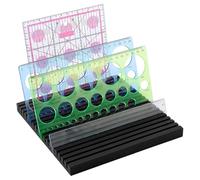 PH PandaHall Support en Bois à 18 Fentes pour Règles de Patchwork 20x21 cm Noir Organisateur de Gabarits à Fentes pour Règles de Couture Accessoires et Fournitures de Couture Atelier Maison Salle