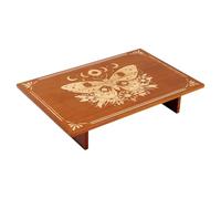 PH PandaHall Table d'autel Table D'des Phases du Papillon 30.5x20cm Tables de Méditation en Bois pour Décor Mystique, Gravé Wiccan, Cristaux, Bougies, L'encens ou Les, Petites Statues, Voyage