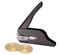 PH PandaHall Tampon de Gaufrage Manuel Gaufrage de Livres Tampon de Gaufrage de Bibliothèque en Acier Tampon de Gaufrage Portatif avec 2 disque en Acier Vierge pour Livres de Bibliothèque Enveloppes