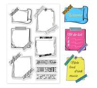 PH Pandahall Tampon en Caoutchouc Transparent pour Étiquette Washitape Tampons Transparents pour Cadre Papier Artisanal pour Scrapbooking Album Carnet de Notes Décoration Artisanat