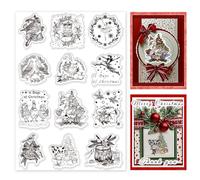 PH PandaHall Tampons Transparents de Noël pour la Fabrication de Cartes Tampon en Silicone Transparent 12 jour de Noël pour Scrapbooking Journal Carnet de Notes Décoration