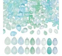 PH PandaHall Teardrop Beads Charms 180PCS Perles de Verre en Cristal en Forme de Goutte D'Eau Perles Transparentes Charms Série Bleu Vert Breloques en Cristal pour Bracelets Fabrication de Bijoux