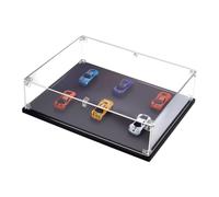 PH PandaHall Vitrine en Acrylique Transparente Boîte de Présentation pour Figurines Boîtes de Rangement à Assembler avec Base Noire pour Objets Livres Protection Décoration D'Intérieur 33.8x26.8x8cm