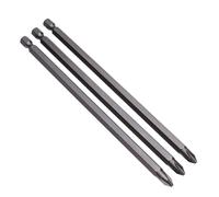 PH2 Embout Phillips 2mmx350mm, Tournevis cruciforme extra-long, Acier S2, Tige hexagonale pour perceuse et visseuse (3 pcs)