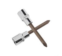 PH2 Jeu de tournevis à douille cruciforme 100 mm de long 1/2" pour cliquet, alliage d'acier traité thermiquement avec douille chromée