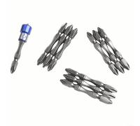 PH2 Lot de 10 embouts de tournevis cruciformes électriques magnétiques à double tête 65 mm en alliage d'acier pour perceuses sans fil pour plaques de plâtre, bois, plastique