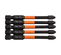 PH2 Lot de 5 embouts de tournevis cruciformes en alliage d'acier aimanté pour un travail efficace 70 mm