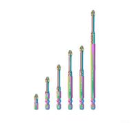 PH2 Lot de 6 embouts de tournevis magnétiques avec alliage d'acier S6 traité thermiquement et embouts dentelés antidérapants, conçus pour une manipulation sûre et un entraînement efficace des vis