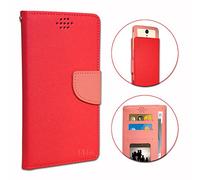 PH26 Acer Liquid Zest Plus Etui Housse Folio Rose foncé façon Cuir texturé avec Porte Cartes et surpiqûres Apparentes by