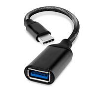 PH26 Ⓡ Câble Adaptateur USB-C vers USB-A OTG compatible avec Samsung Galaxy Z Flip5 - USB C Mâle vers USB A Femelle Nylon Tressé Aluminium