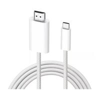 PH26 Câble USB-C vers HDMI [4K/60Hz] nylon tressé compatible avec Oppo A5 5G CPH2735 Full HD/3d - longueur 1.8m