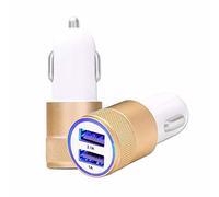 PH26 Chargeur Allume-Cigare USB Or Gold de Voiture Double Ports Ultra Rapide USB X2 Car Charger 12/24V ** aux Normes CE ** Compatible pour Xiaomi Redmi Note 11 Pro 5G Global