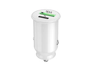 PH26 Ⓡ Chargeur Voiture Allume-Cigare pour Xiaomi Redmi Note 9 Pro 5G Ultra-Compact et Puissant USB vers USB Type C Charge Rapide 30W PD & QC 3.0-2 Ports pour Charger 2 appareils simultanément