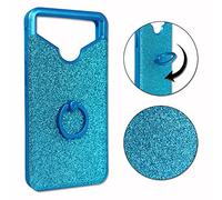 PH26 Coque arrière Effet Strass Diamant pour Altice S32, Contours en Silicone Gel Coque Anti-Chocs avec Bague Selfie pour Altice S32 - Bleu