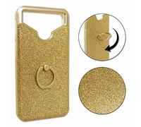 PH26 Coque arrière Effet Strass Diamant pour Logicom Le Prime, Contours en Silicone Gel Coque Anti-Chocs avec Bague Selfie pour Logicom Le Prime - Or Gold