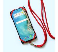 PH26 Ⓡ Coque Cordon Silicone Compatible Fairphone 3 Antichoc avec lanière Tour de Cou réglable - Rouge