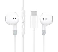 PH26 Ⓡ Écouteurs Filaires USB-C, Écouteurs Intra Auriculaires avec Micro et Contrôle du Volume, HiFi Stéréo Ecouteurs compatibles avec Samsung Galaxy A16 4G - Blancs