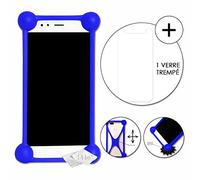 PH26 Google Pixel XL Super Pack Coque Bumper Bleu Antichoc en Silicone de qualité + 1 Verre trempé de Protection dureté Maximal, Ultra Fin, Ultra résistant