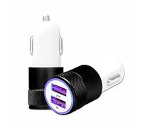 Ph26 Huawei Honor 3X Pro Chargeur Allume-Cigare USB Noir de Voiture Double Ports Ultra Rapide USB X2 Car Charger 12/24V ** aux Normes CE **