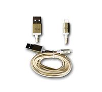 PH26 KONROW COOLSENSE Câble Data Or 1M en Nylon tressé Ultra Résistant (Garantie 12 Mois) Micro USB pour Charge, synchronisation et Transfert de données by