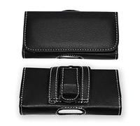 Ph26 Xiaomi A2 Lite étui Pochette accroche-Ceinture façon Cuir grainé Noir de qualité avec Clip + Passant, Fermeture aimanté et surpiqures Apparentes by