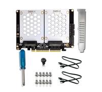 PH46-2 Adaptateur 2 baies Split SFF8639 et disque dur 2,5" vers PCIE4.0X8 X16 Adaptateur Solid Disk Card