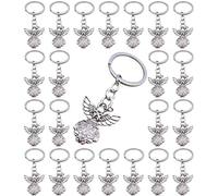 PHAETON Lot de 50 porte-clés en forme d'ange gardien argenté