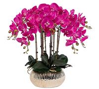 Phalaenopsis Artificiel avec Vase Artificiel Orchid bonsaï Faux Fausses Plantes de Salle à Manger Table centrales de Salon Arrangements de Salon décoration