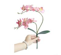 Phalaenopsis artificielle, bouquet de mariage, orchidée, décoration d'intérieur, plante réaliste en soie pour salon, bureau, fête (rose clair)