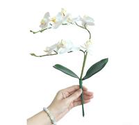 Phalaenopsis artificielle - Bouquet de mariage - Orchidée pour décoration d'intérieur - Plante réaliste en soie pour salon, bureau, fête (blanc lait)