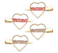 PHALIN Lot de 2 paires de pinces à cheveux pour femme en émail en forme de cœur avec strass pour fête des mères Style 1