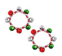 PHALIN Lot de bracelets de Noël à breloques Jingle Bells pour femme - Cadeau de vacances - Bracelet extensible en perles pour filles - 6,3 cm - Métal