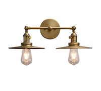 Phansthy Applique murale, 2 flamants, abat-jour en métal, applique murale industrielle vintage, design ancien, style maison de campagne, E27, éclairage mural, applique murale de cuisine (ancienne)