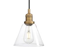 Phansthy Suspension Loft avec entonnoir en verre transparent - Style industriel vintage - Style industriel - Couleur antique