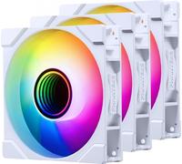 PHANTEKS M25R G2 PWM D-RGB Ventilateur, pack de 3 - Reverse Blade, blanc